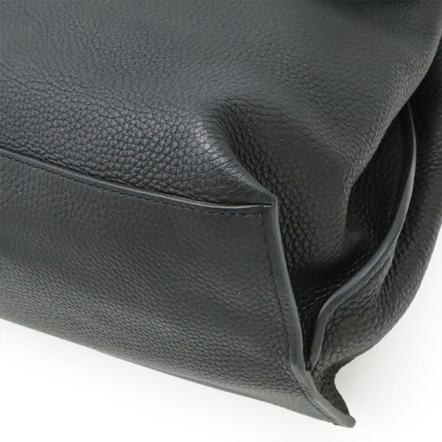 Gucci Black Bamboo Leather Handbag Shoulder Bag ( )