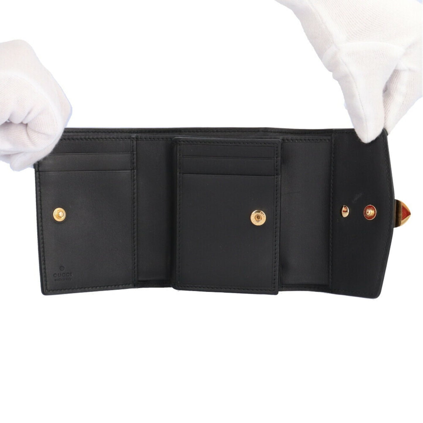 Gucci Black Leather Wallet (Tri-Fold) ( )