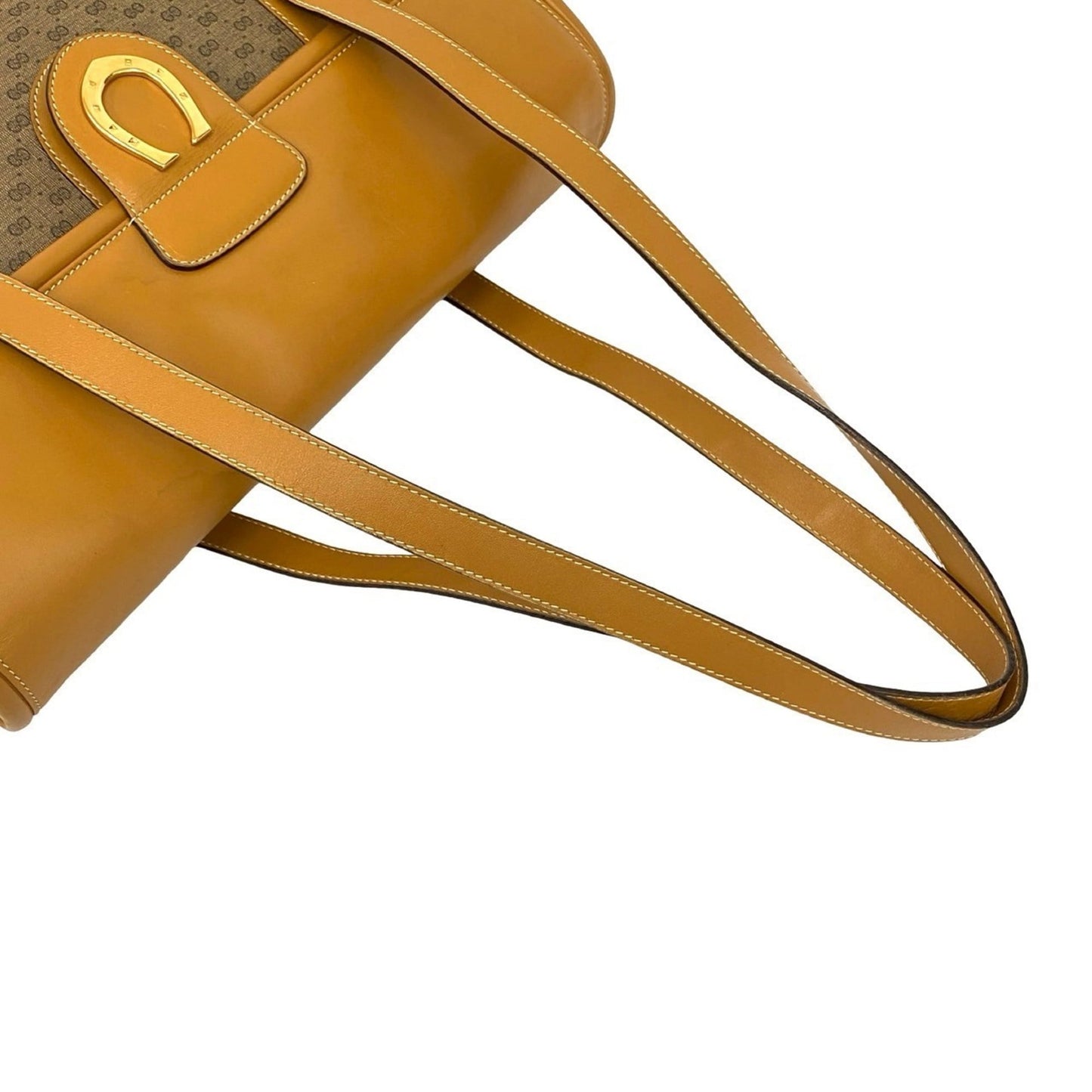 Gucci Brown Leather Pvc Shoulder Bag Tote Bag ( )