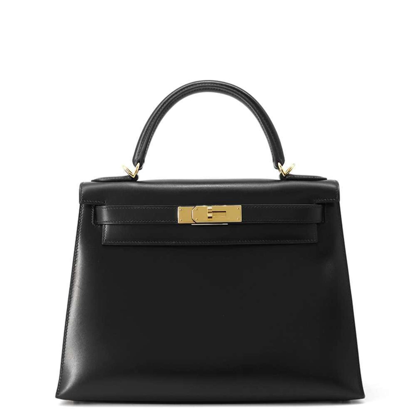 Hermes Kelly Black Box Calf Leather Handbag ( )