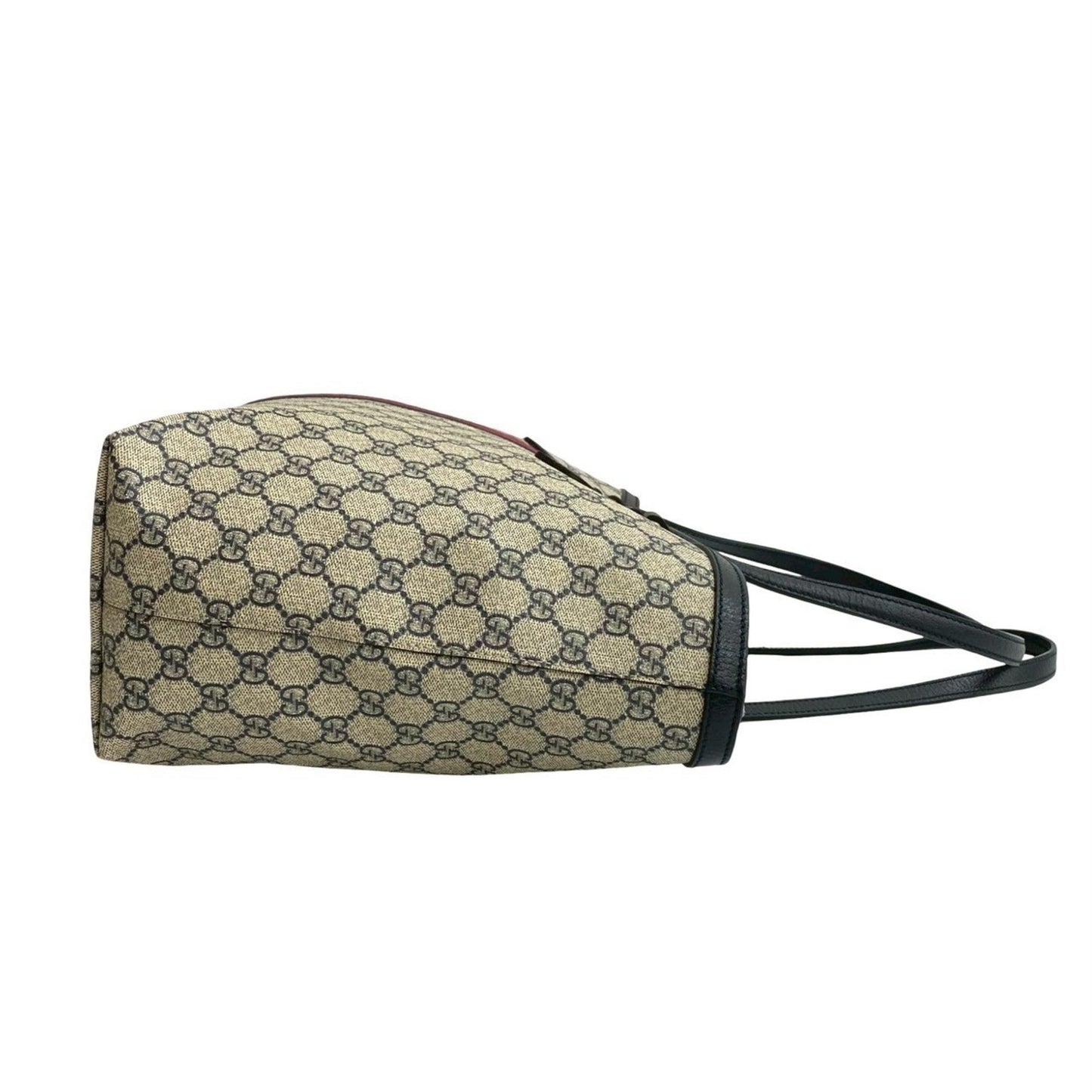 Gucci Navy Red Color Leather Pvc Handbag Shoulder Bag Tote Bag ( )