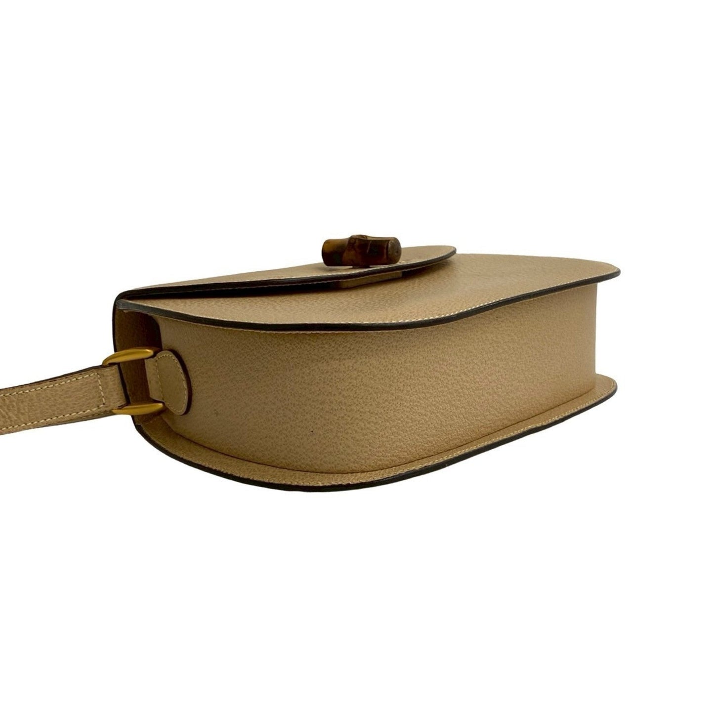 Gucci Beige Leather Bamboo Pochette Shoulder Bag ( )