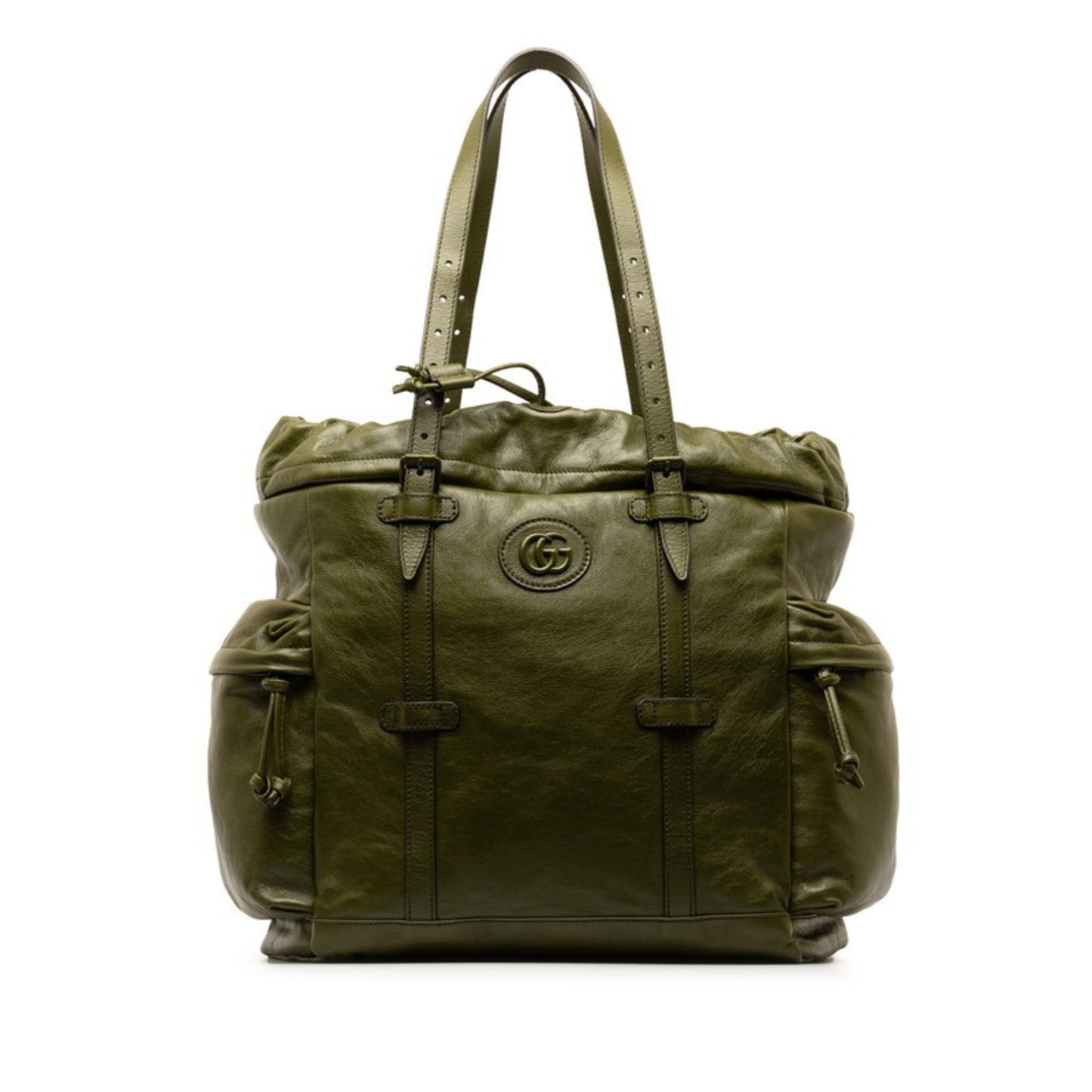 Gucci Khaki Leather Tote Bag ( )
