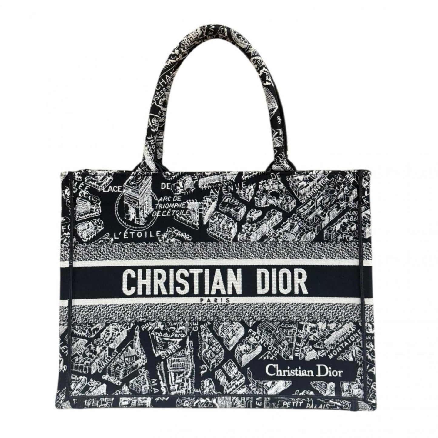 Christian Dior Black White Canvas Tote Bag ()