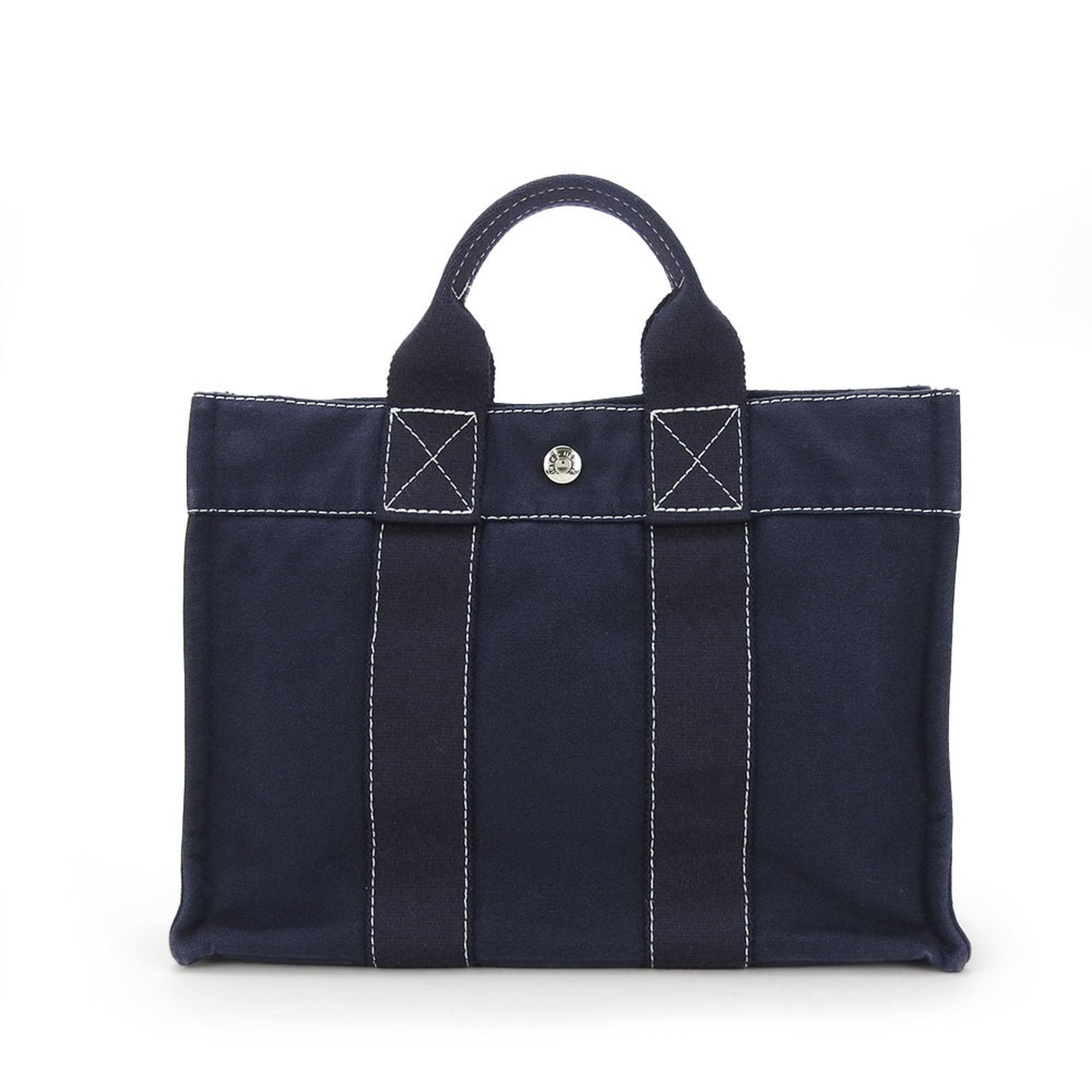 Hermes Deauville Navy Canvas Handbag ( )