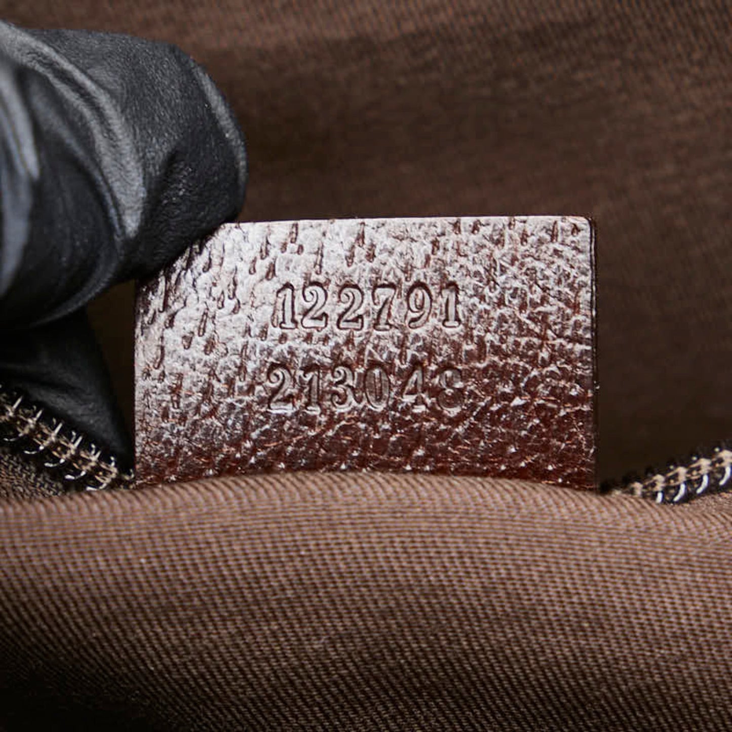 Gucci Beige Brown Canvas Leather Shoulder Bag ( )