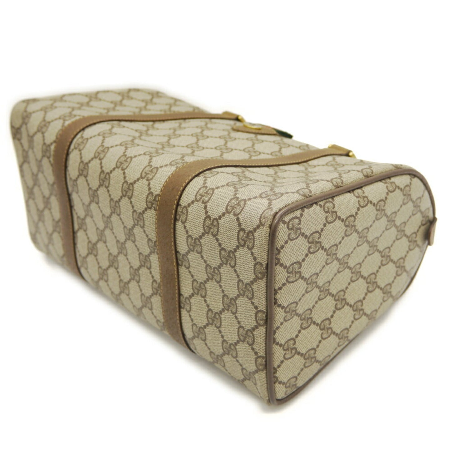 Gucci Beige Pvc Leather Boston Bag ( )