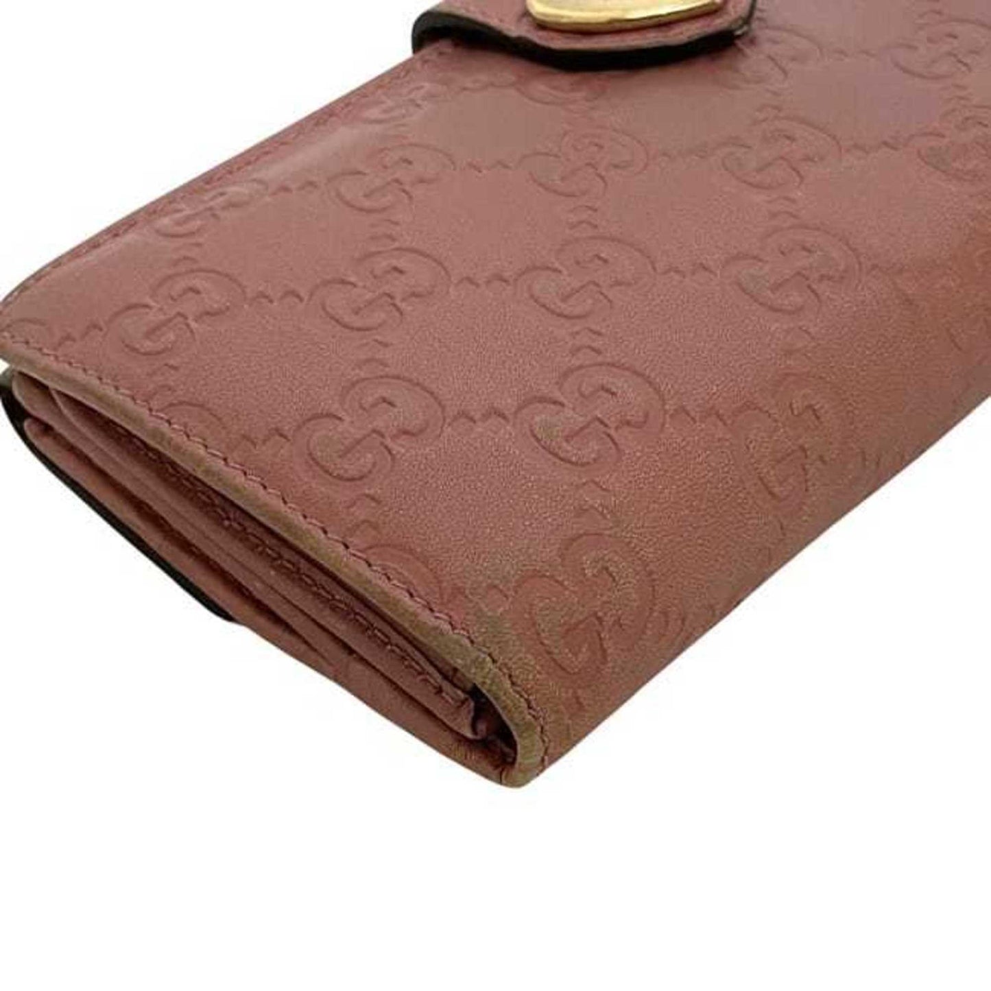 Gucci Pink Leather Long Wallet (Bi-Fold) ( )