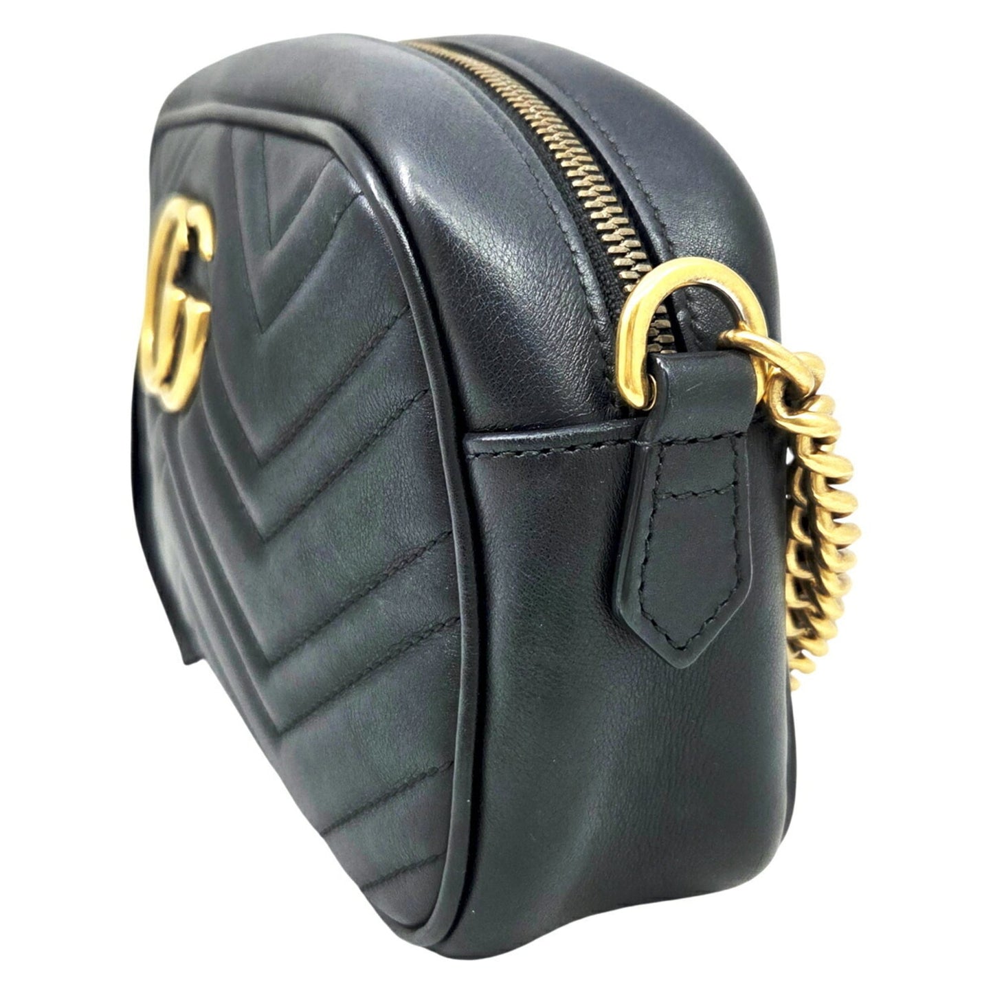 Gucci Black Leather Shoulder Bag ( )