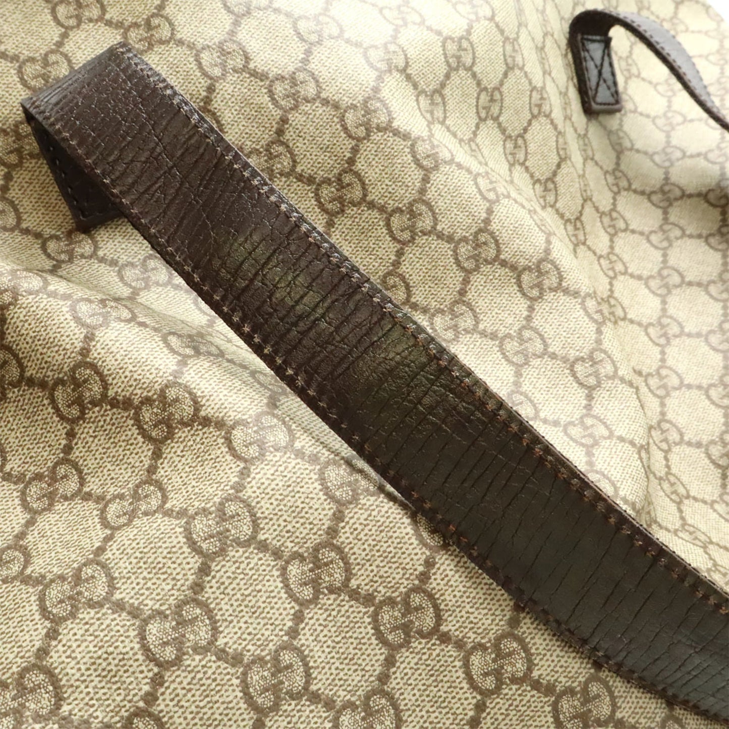 Gucci Beige Dark Brown Pvc Leather Boston Bag Tote Bag ( )