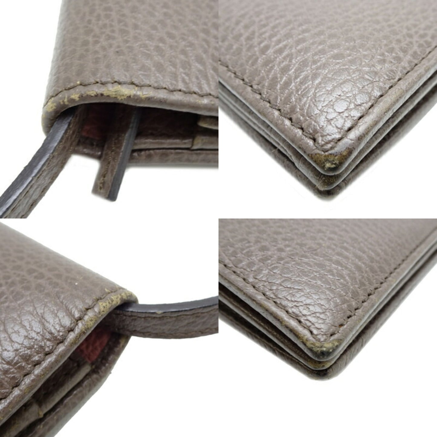 Gucci Grayish Pink Leather Chain/Shoulder Wallet ( )