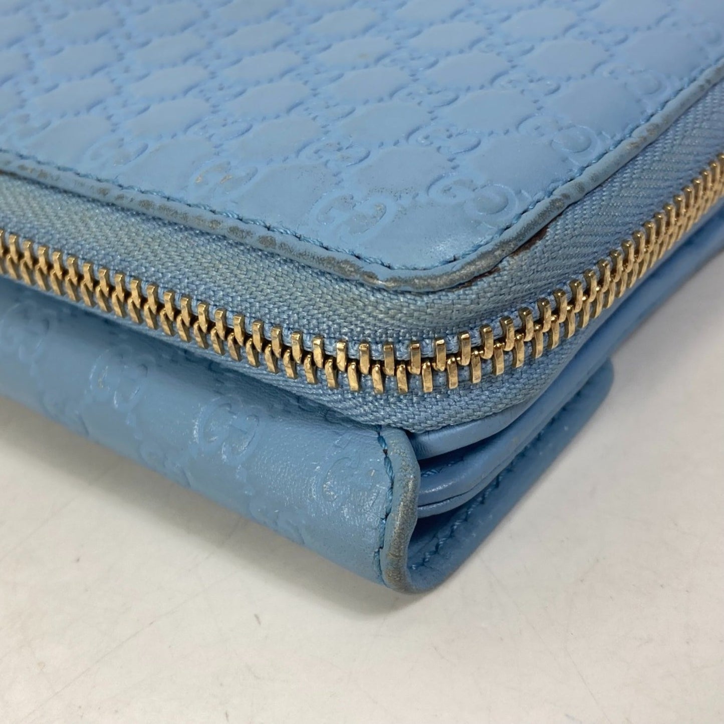 Gucci Blue Leather Long Wallet (Bi-Fold) ( )