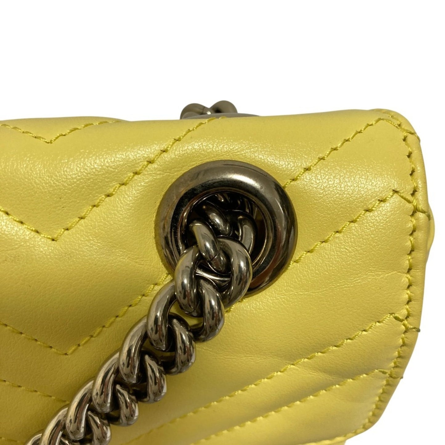 Gucci Yellow Quilting Leather Shoulder Bag ( )