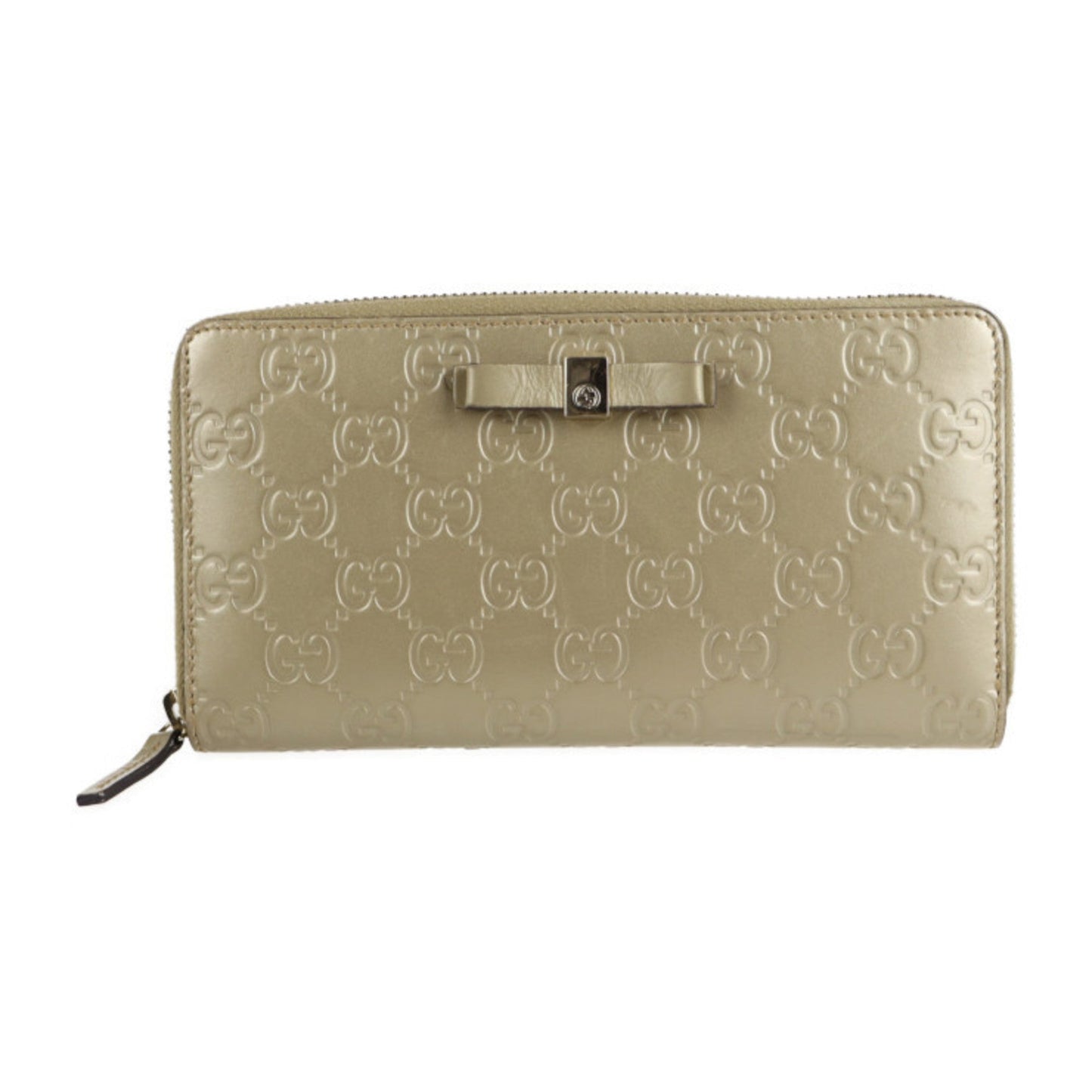Gucci Champagne Gold Leather Coin Purse/Coin Case ( )
