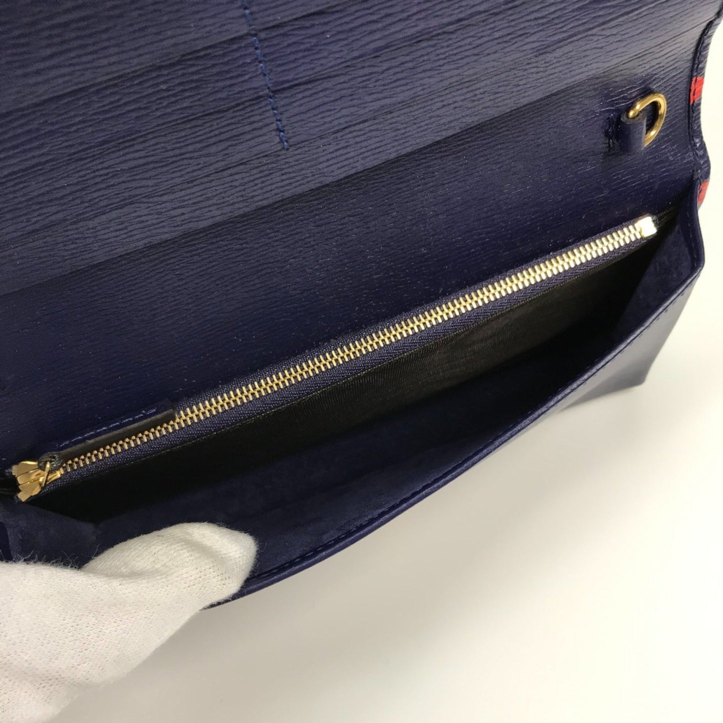 Gucci Navy Leather Long Wallet (Bi-Fold) ( )
