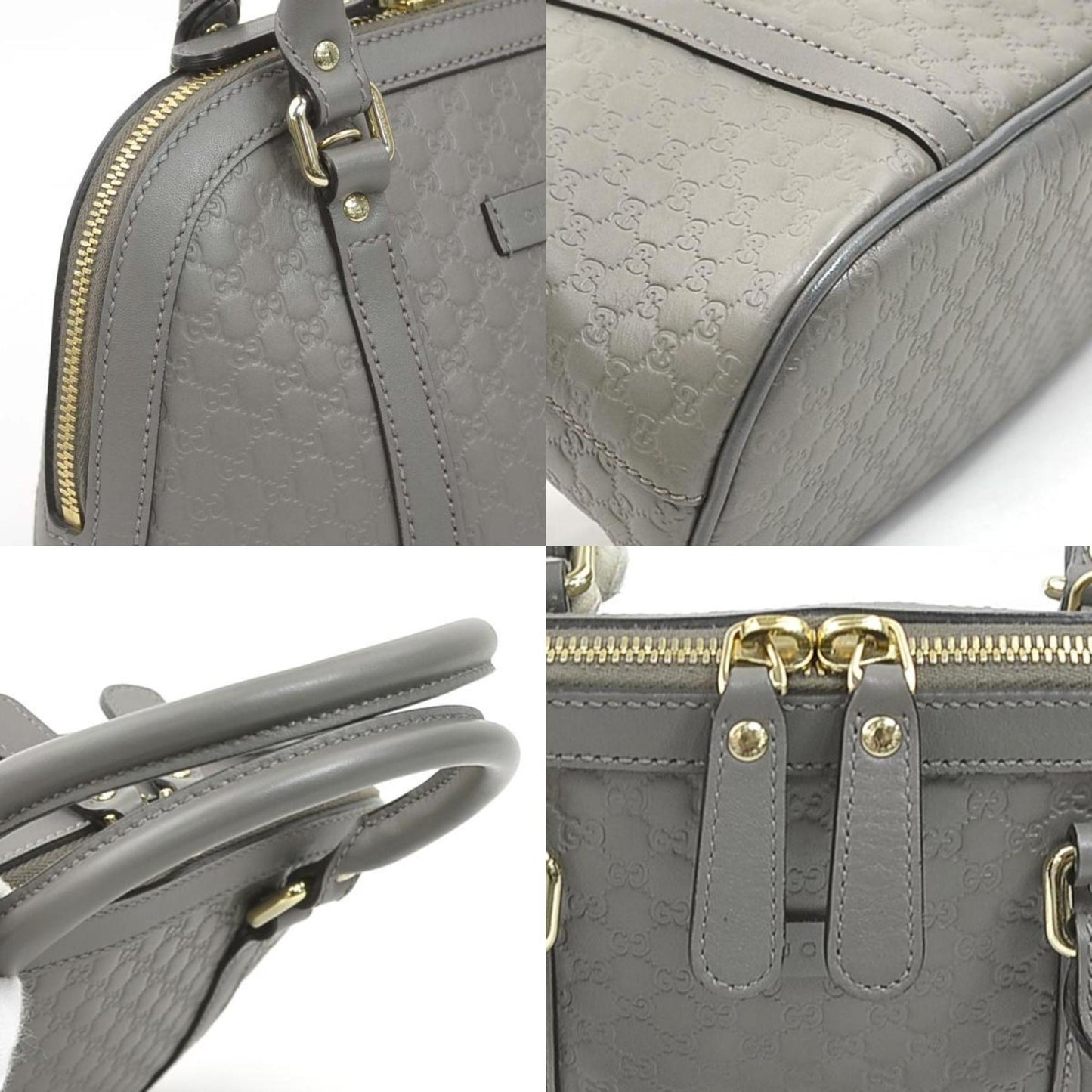 Gucci Gray Leather Handbag Shoulder Bag ( )