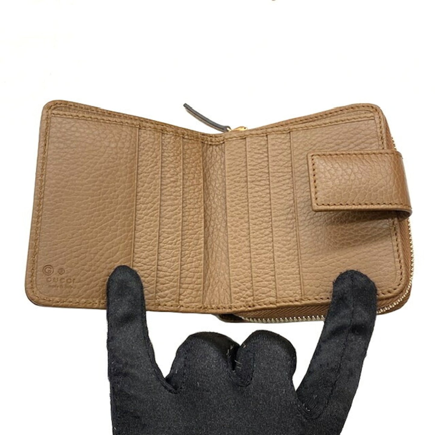 Gucci Beige Brown Gg Canvas Leather Wallet (Bi-Fold) ( )