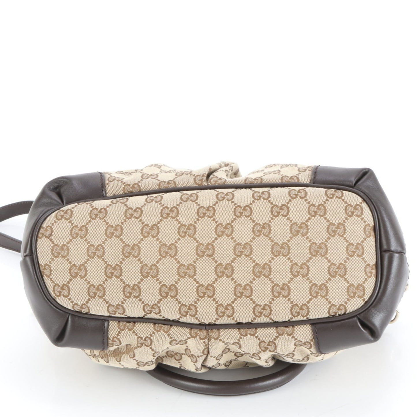 Gucci Brown Leather Canvas Shoulder Bag ( )