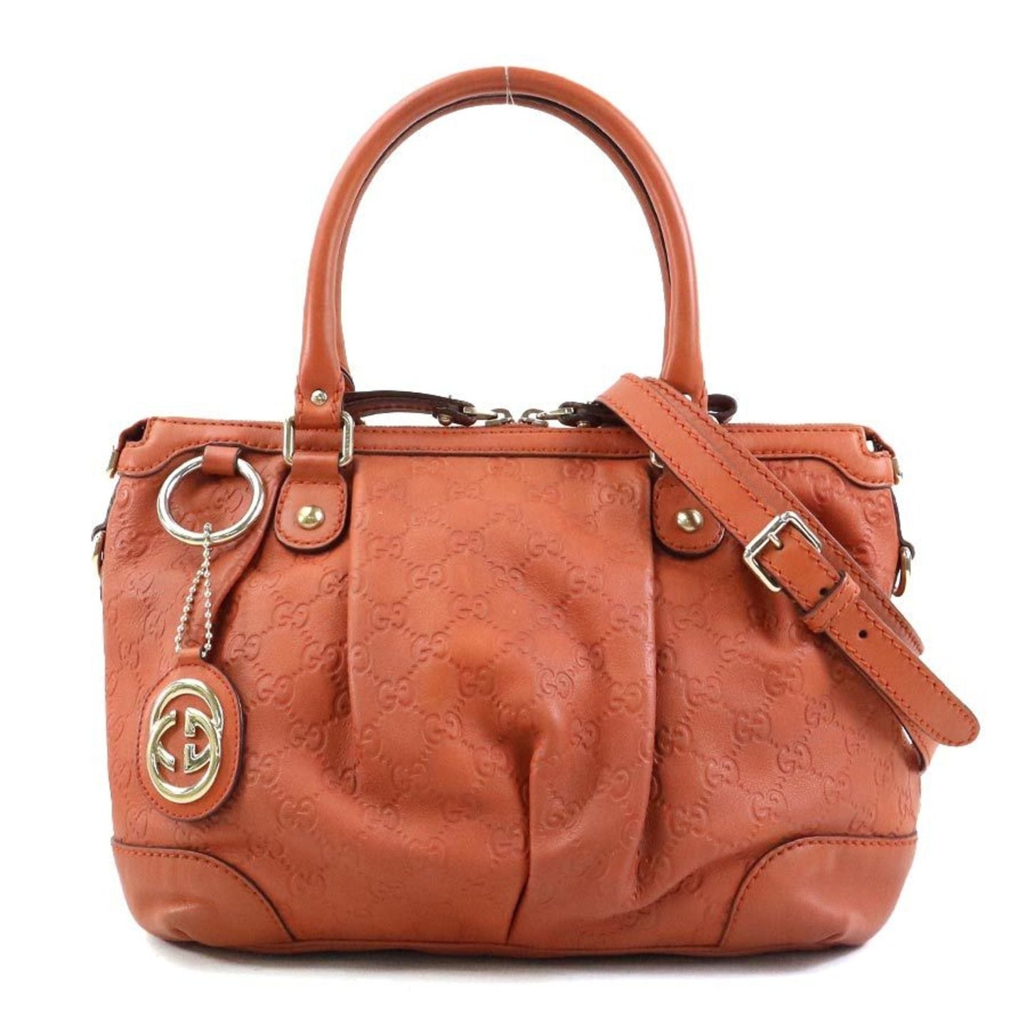 Gucci Sukey Orange Leather Handbag Shoulder Bag ( )