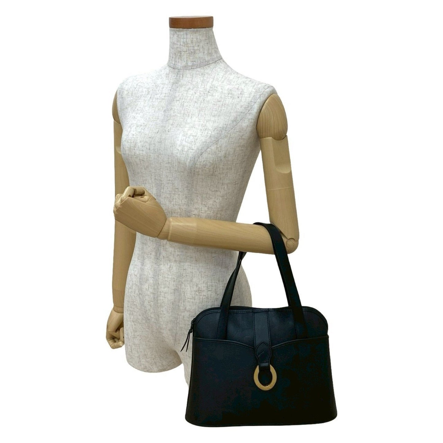 Christian Dior Black Leather Pvc Boston Bag Handbag ()