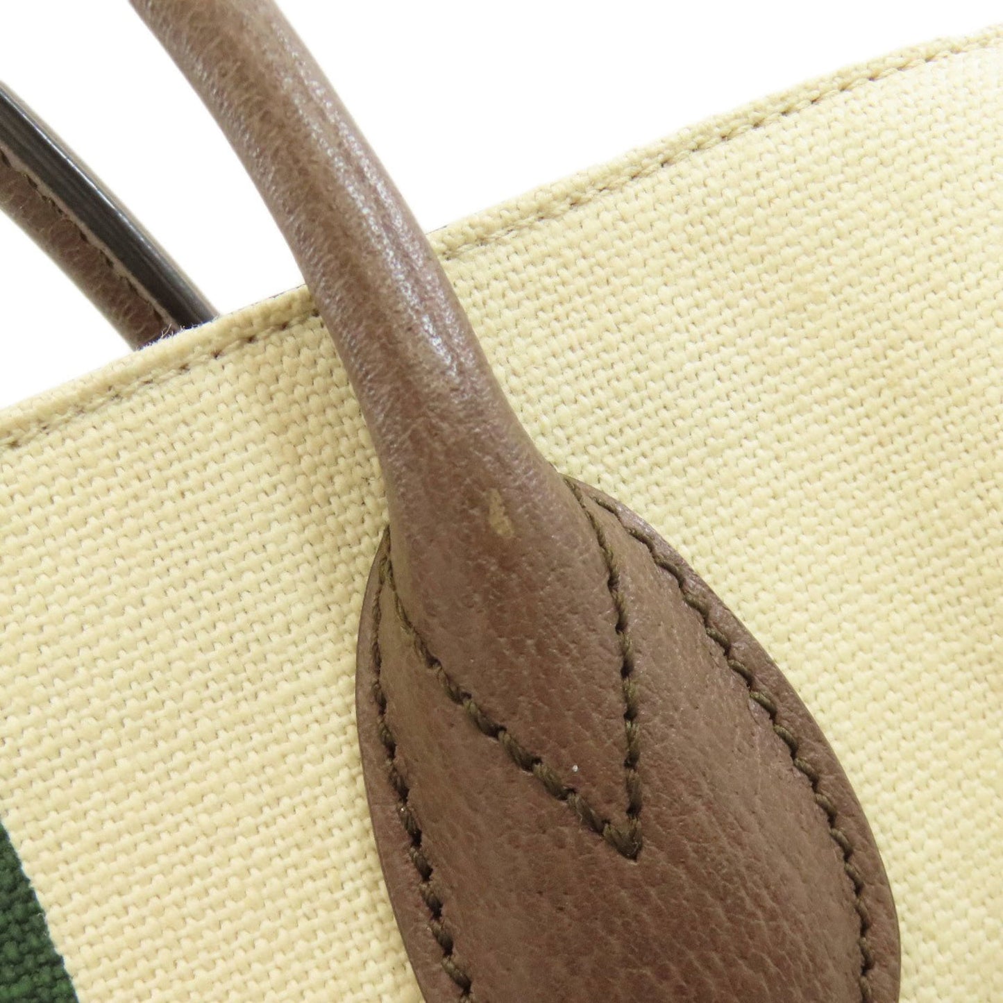 Gucci Beige Brown Canvas Handbag ( )