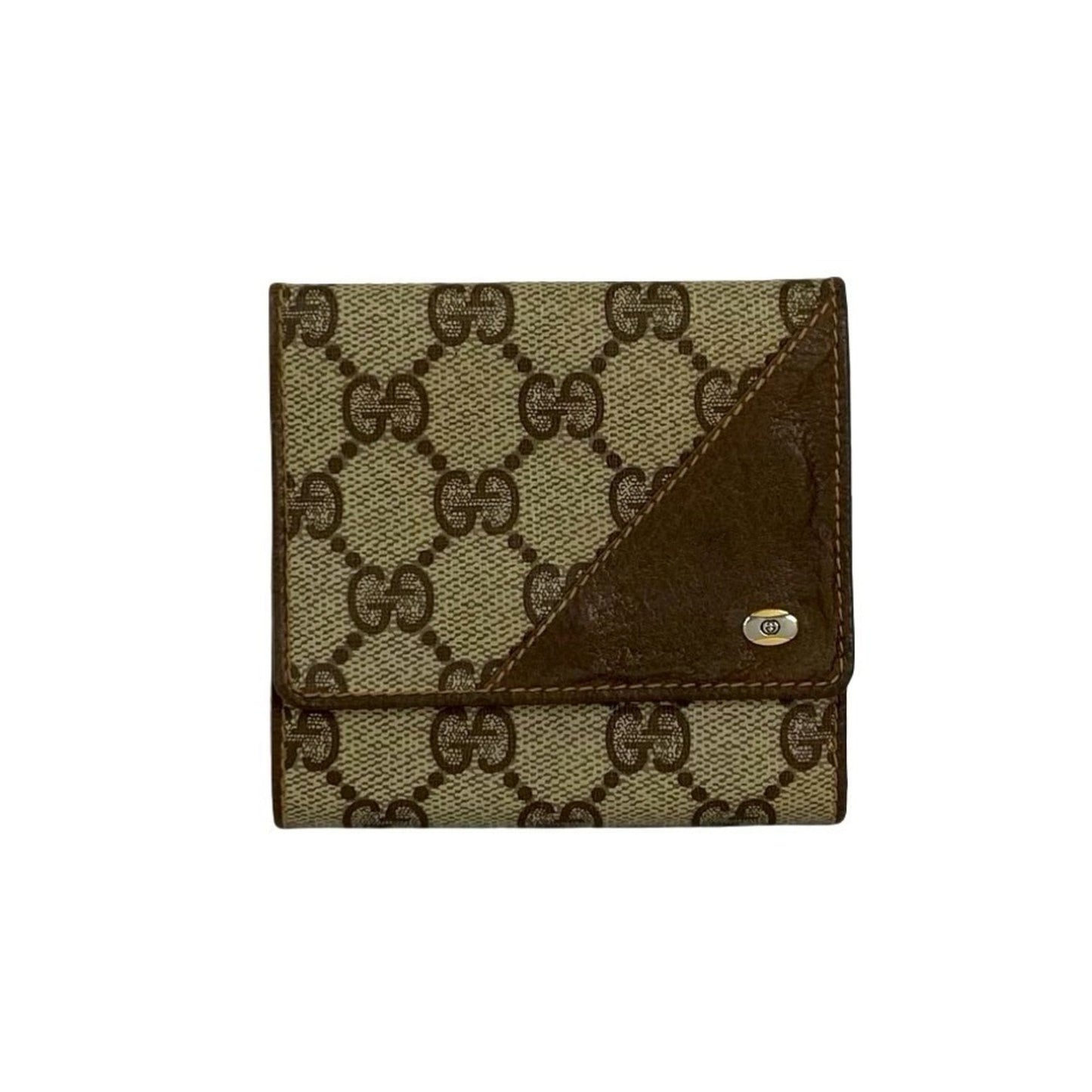 Gucci Brown Leather Pvc Wallet (Tri-Fold) ( )