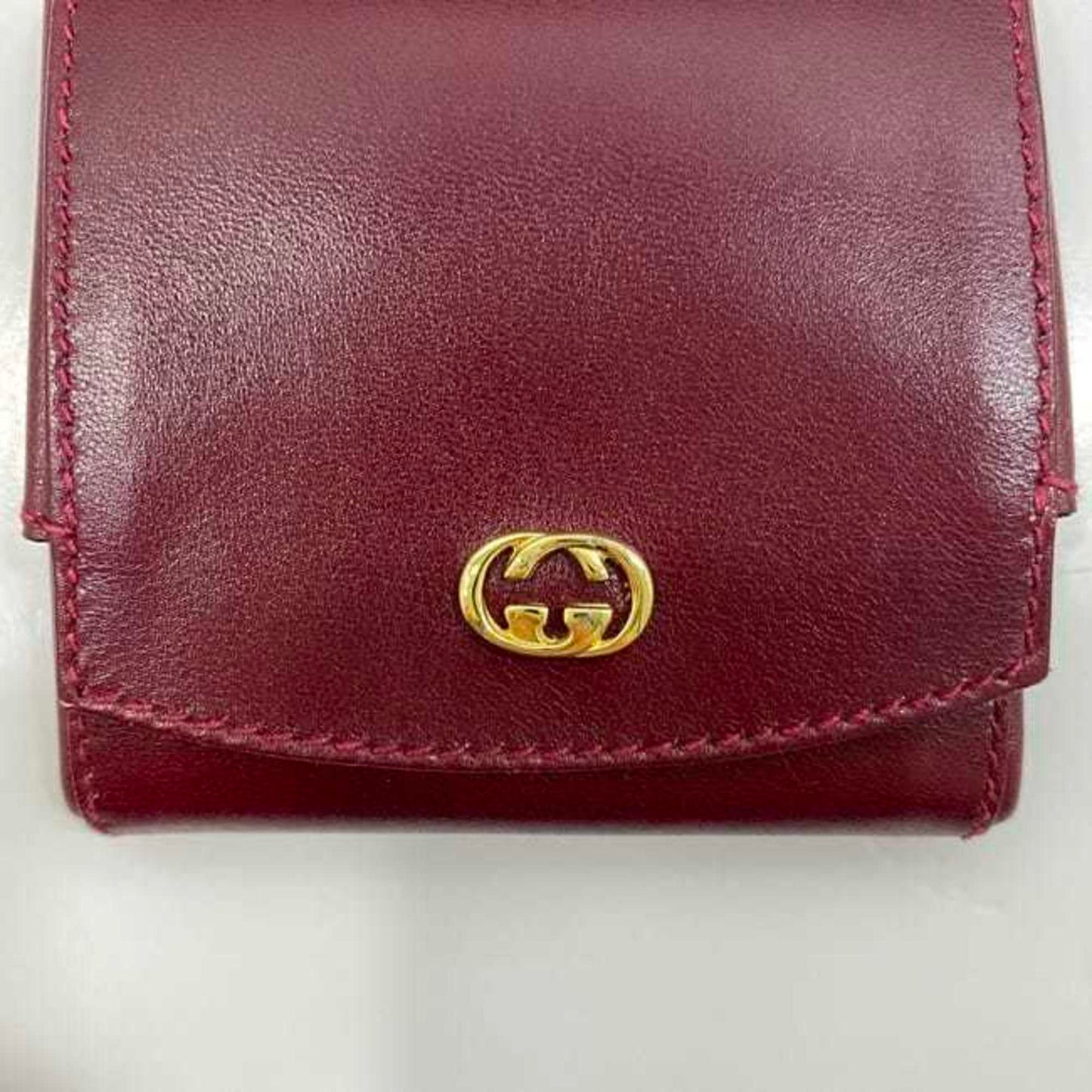 Gucci Bordeaux Leather Coin Purse/Coin Case ( )