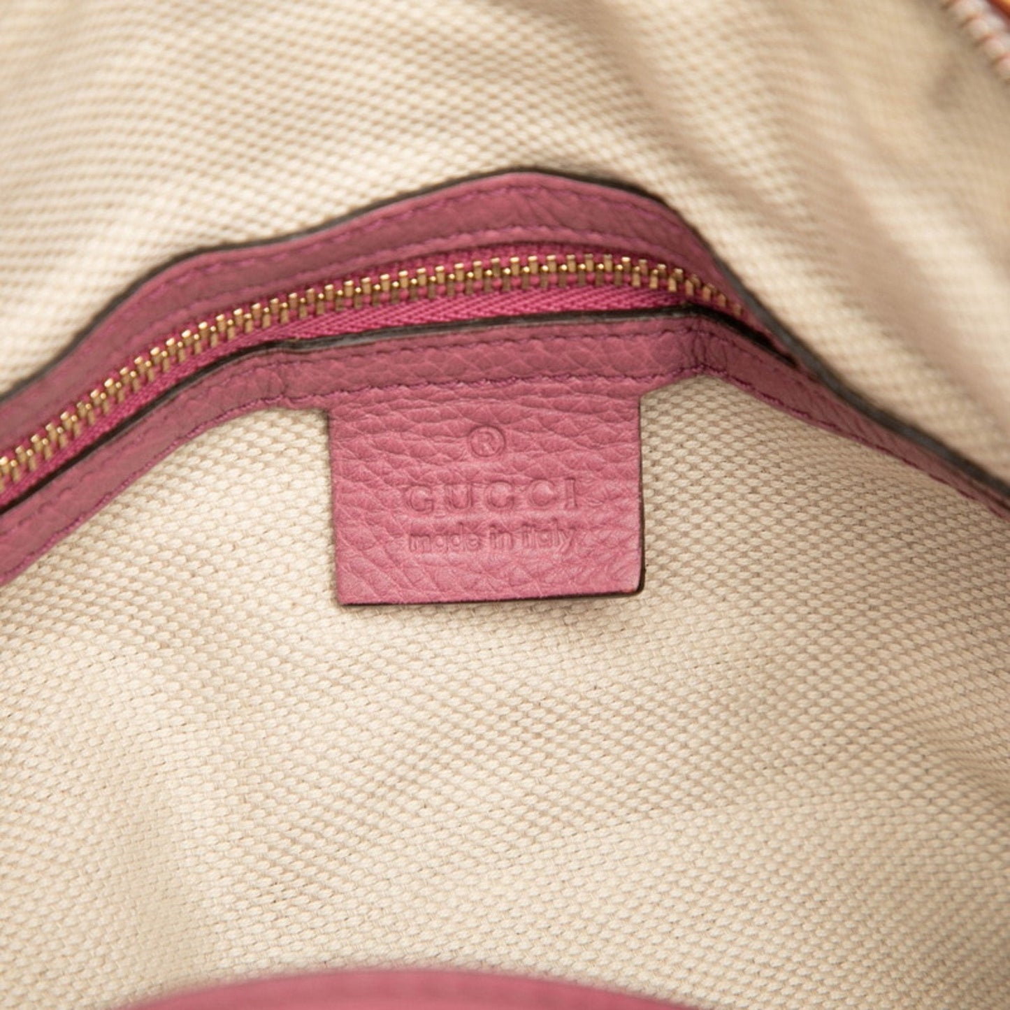 Gucci Pink Leather Boston Bag Handbag ( )
