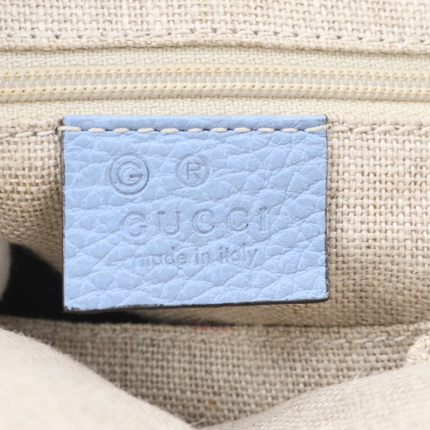 Gucci Light Blue Leather Handbag Tote Bag ( )