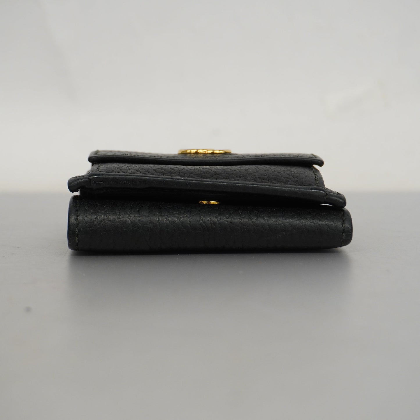 GUCCI Auth  GG Marmont Gold Hardware 523277 Women's Leather Wallet [tri-fold]