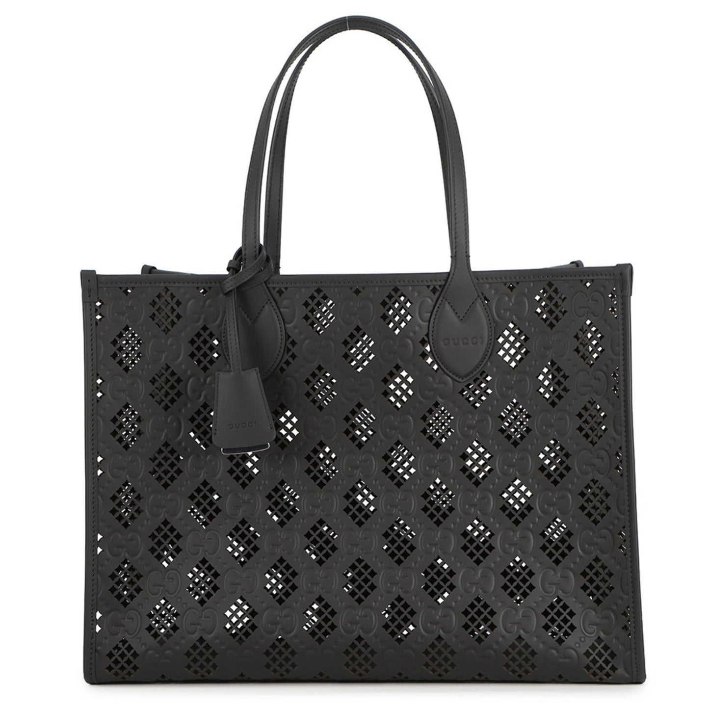Gucci Black Gg Leather Tote Bag ( )