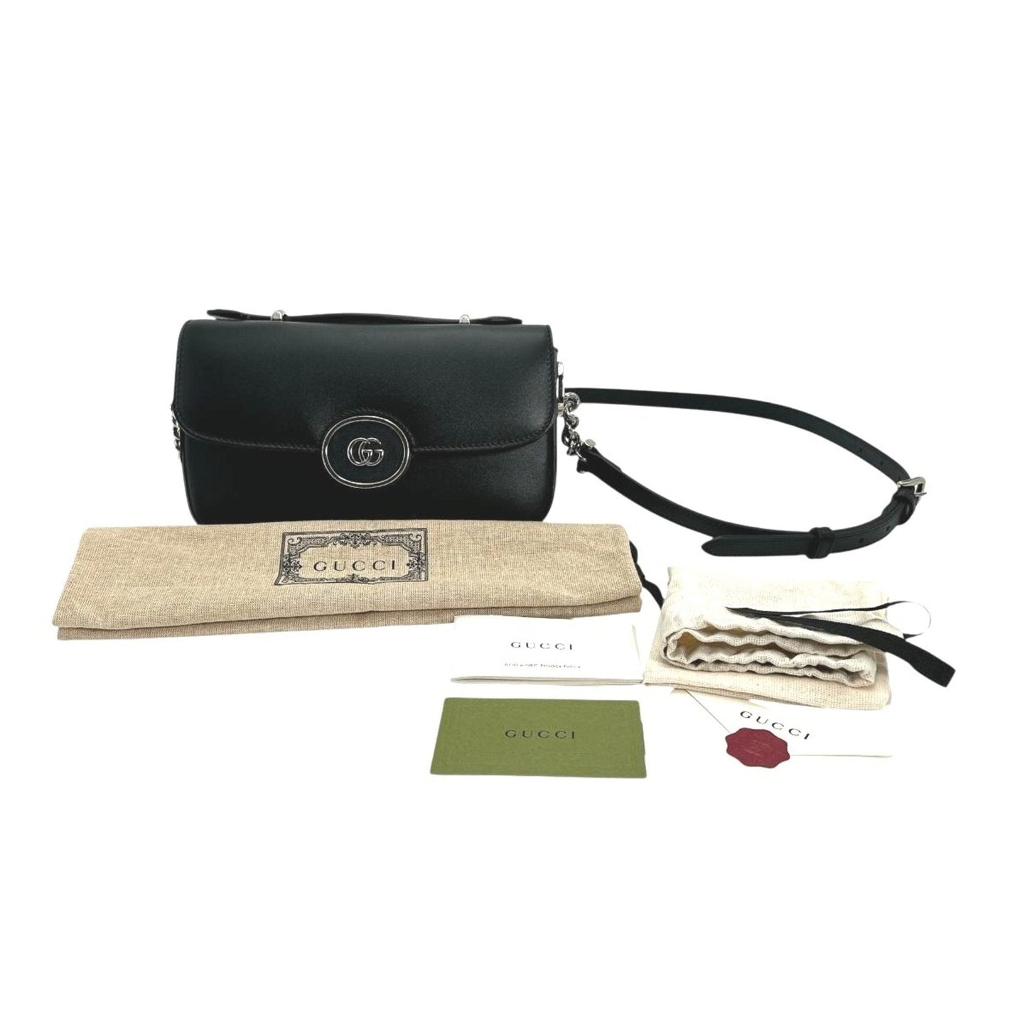 Gucci Black Leather Shoulder Bag ( )