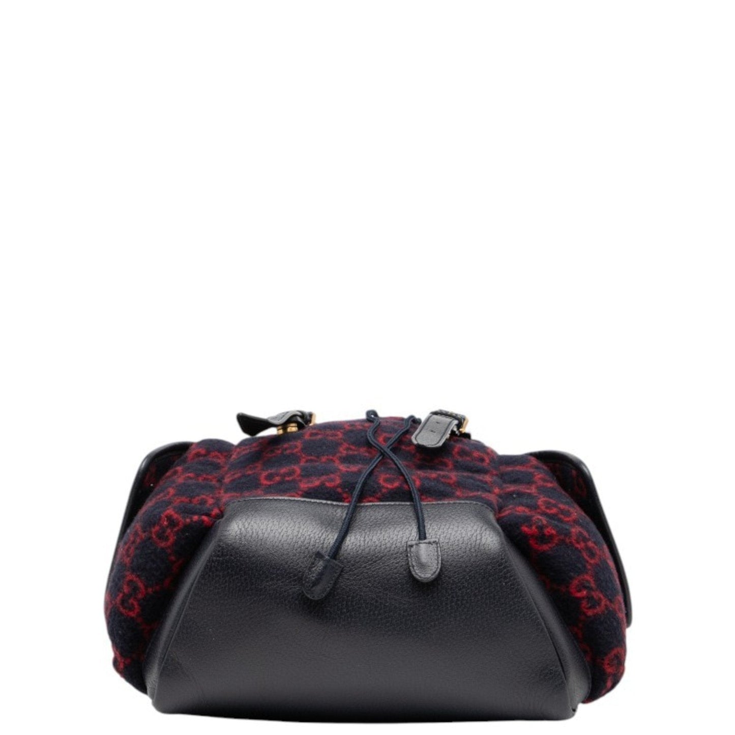 Gucci Navy Red Color Wool Leather Backpack ( )