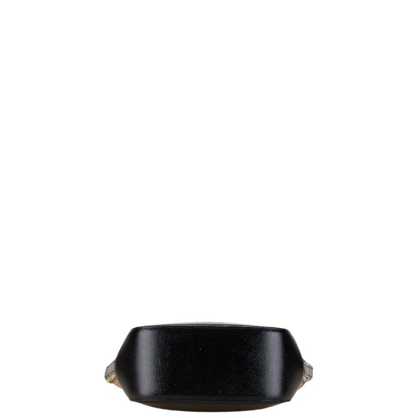 Burberry Beige Black Canvas Leather Handbag ( )