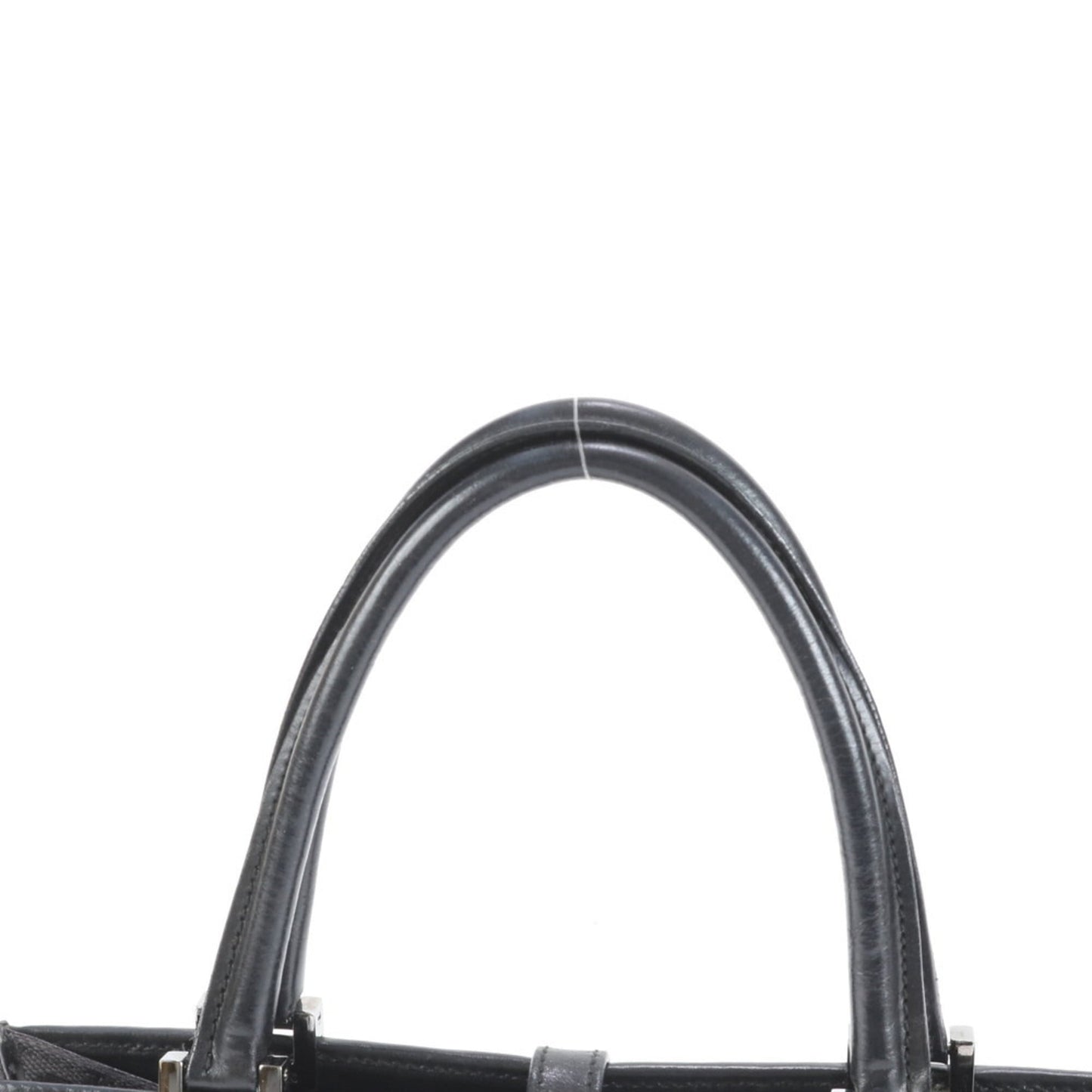 Gucci Black Leather Canvas Tote Bag ( )
