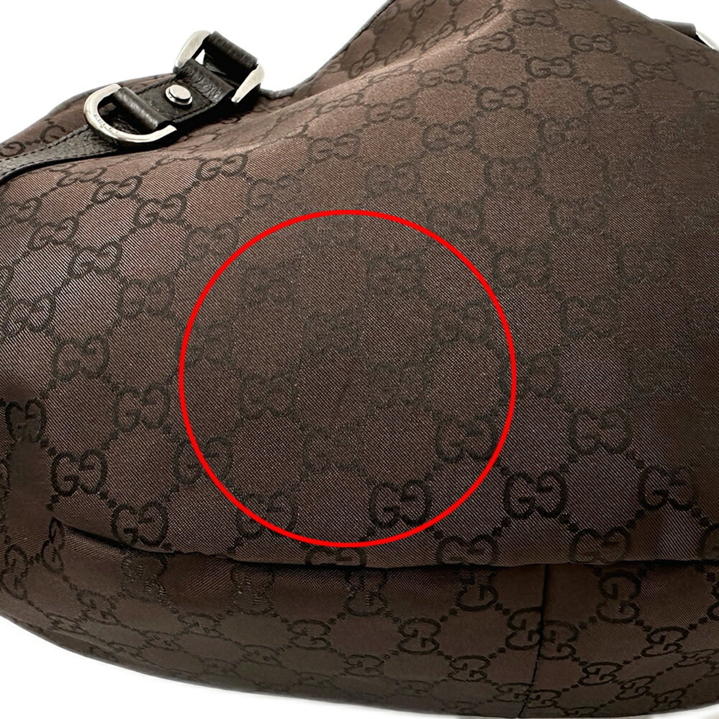 Gucci Abbey Dark Brown Nylon Shoulder Bag Tote Bag ( )