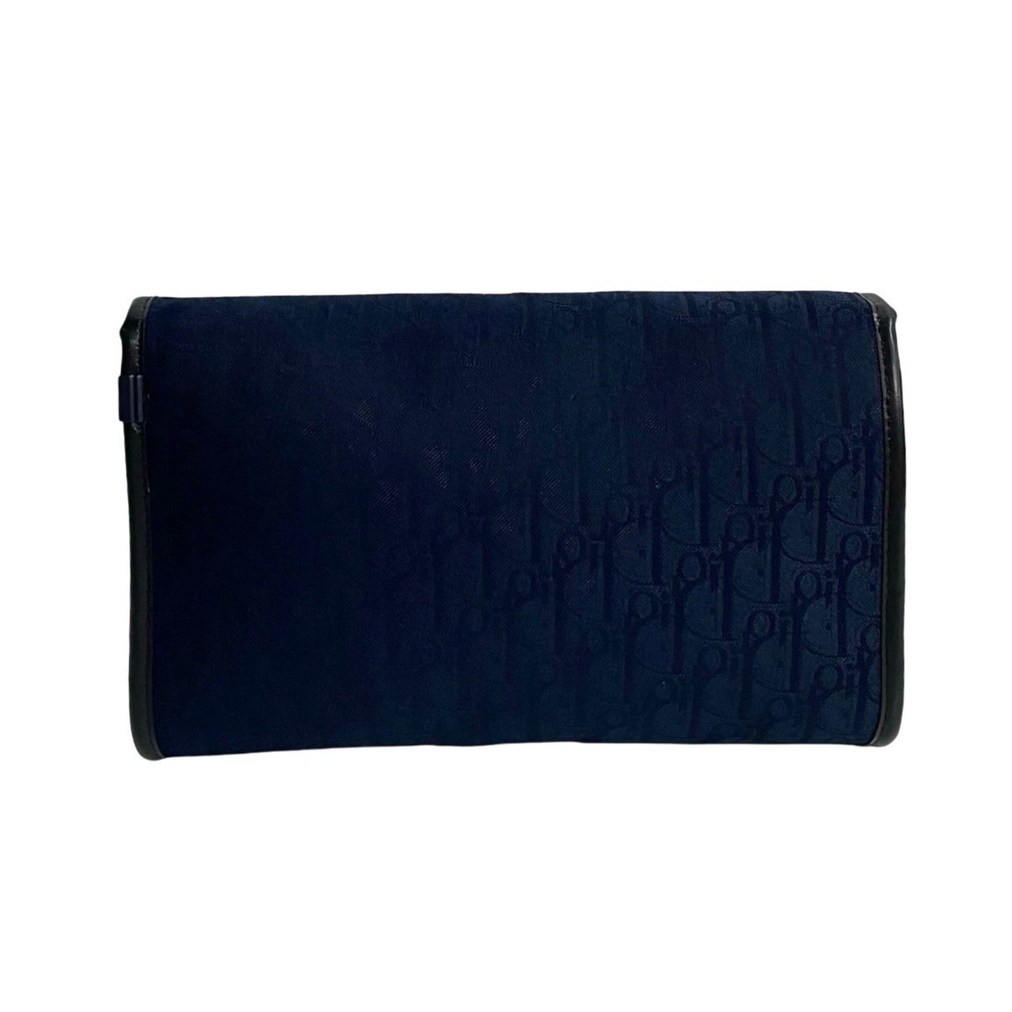 Christian Dior Navy Canvas Leather Shoulder Bag ()