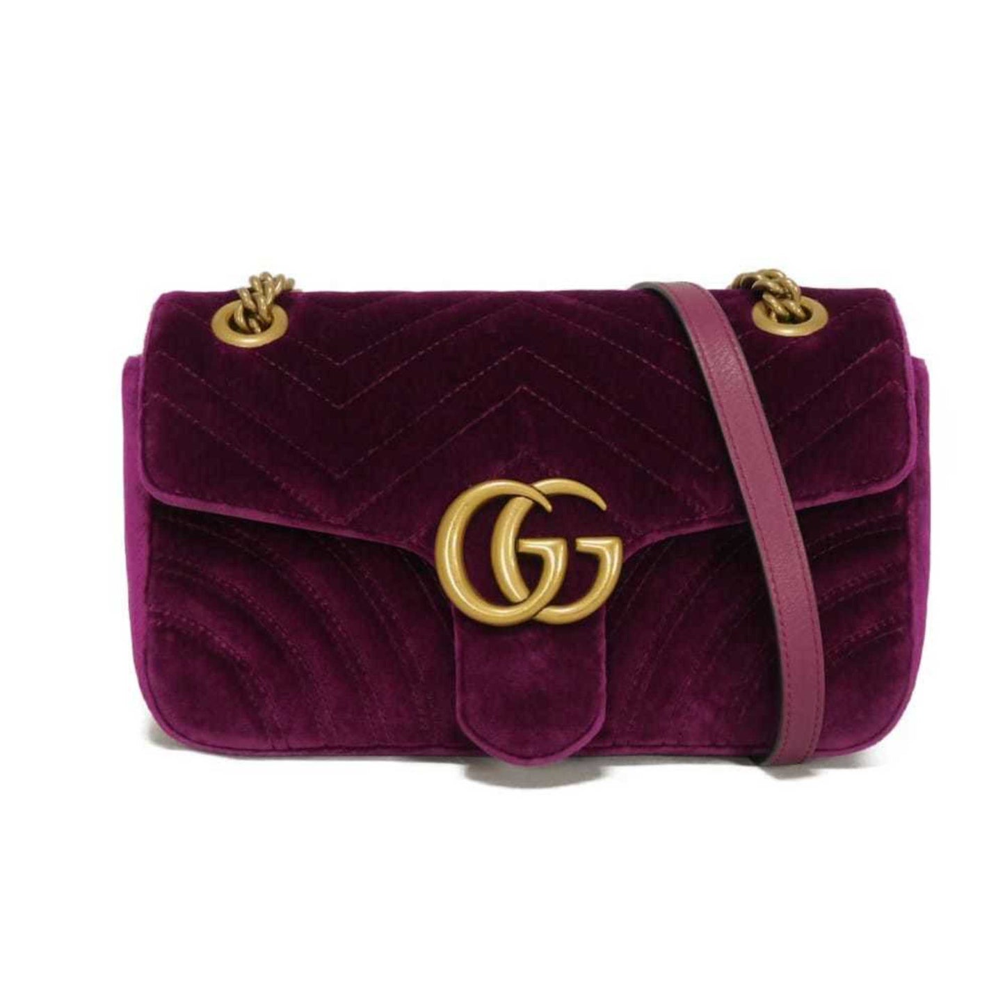 Gucci Purple Velvet Shoulder Bag ( )