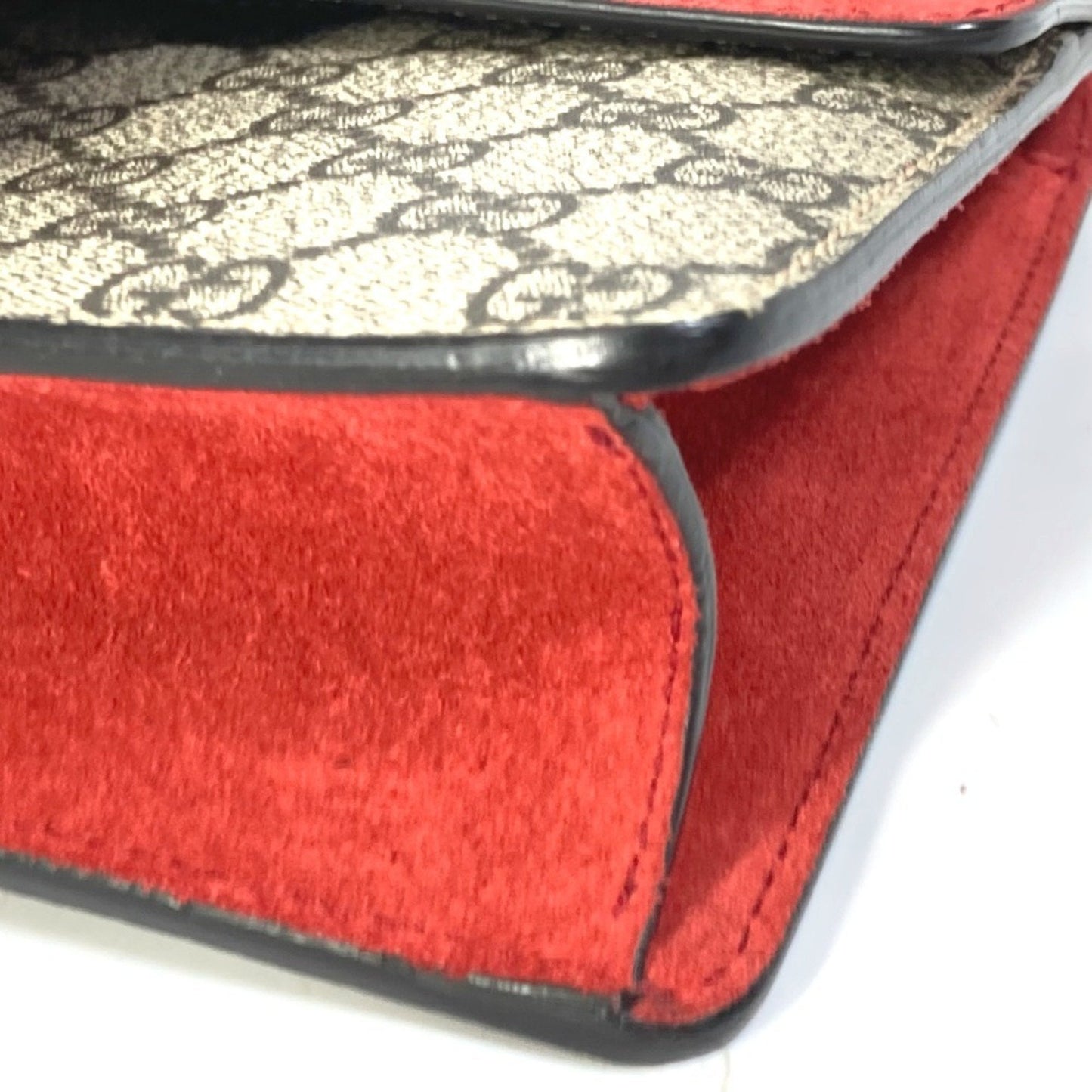 Gucci Beige Red Color Gg Supreme Shoulder Bag ( )