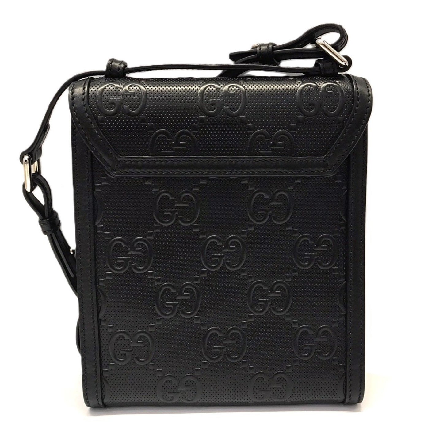 Gucci Black Gg Leather Shoulder Bag ( )
