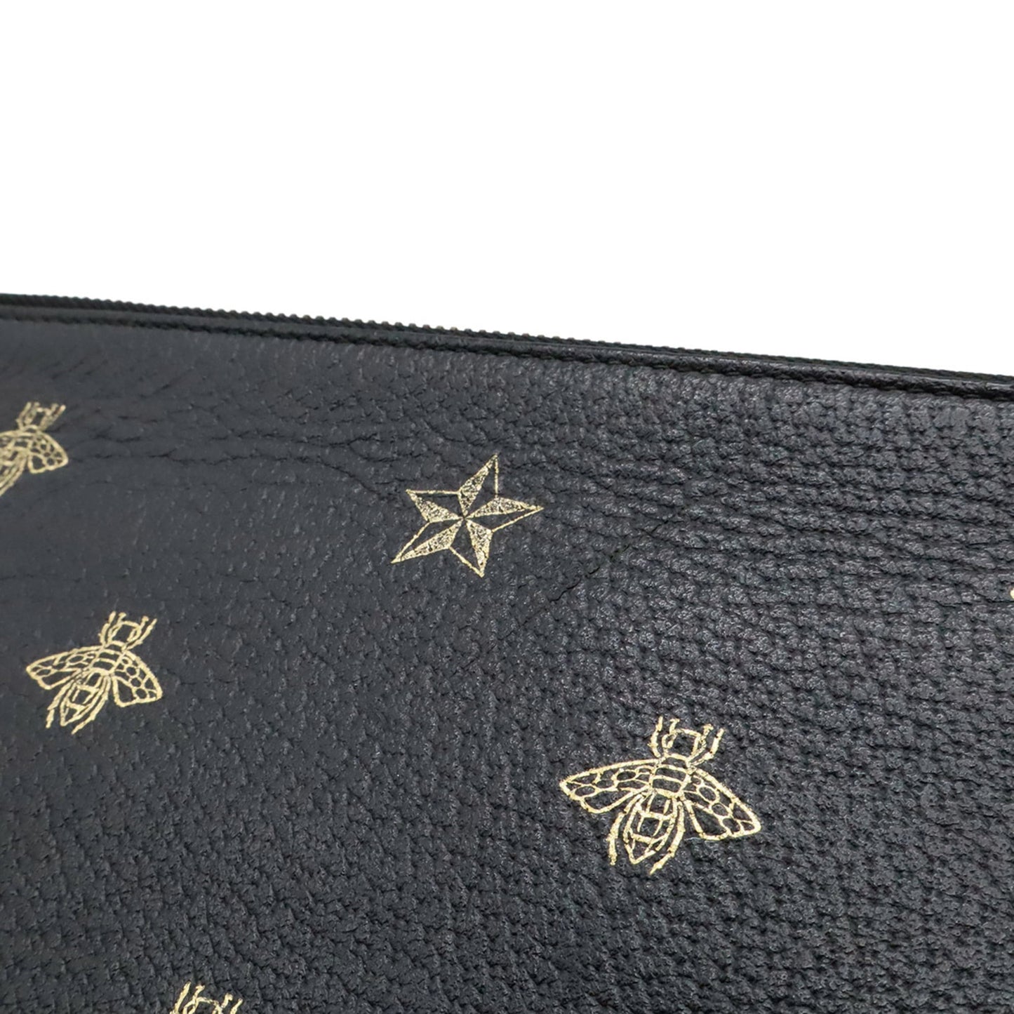Gucci Black Leather Clutch Bag Pouch ( )