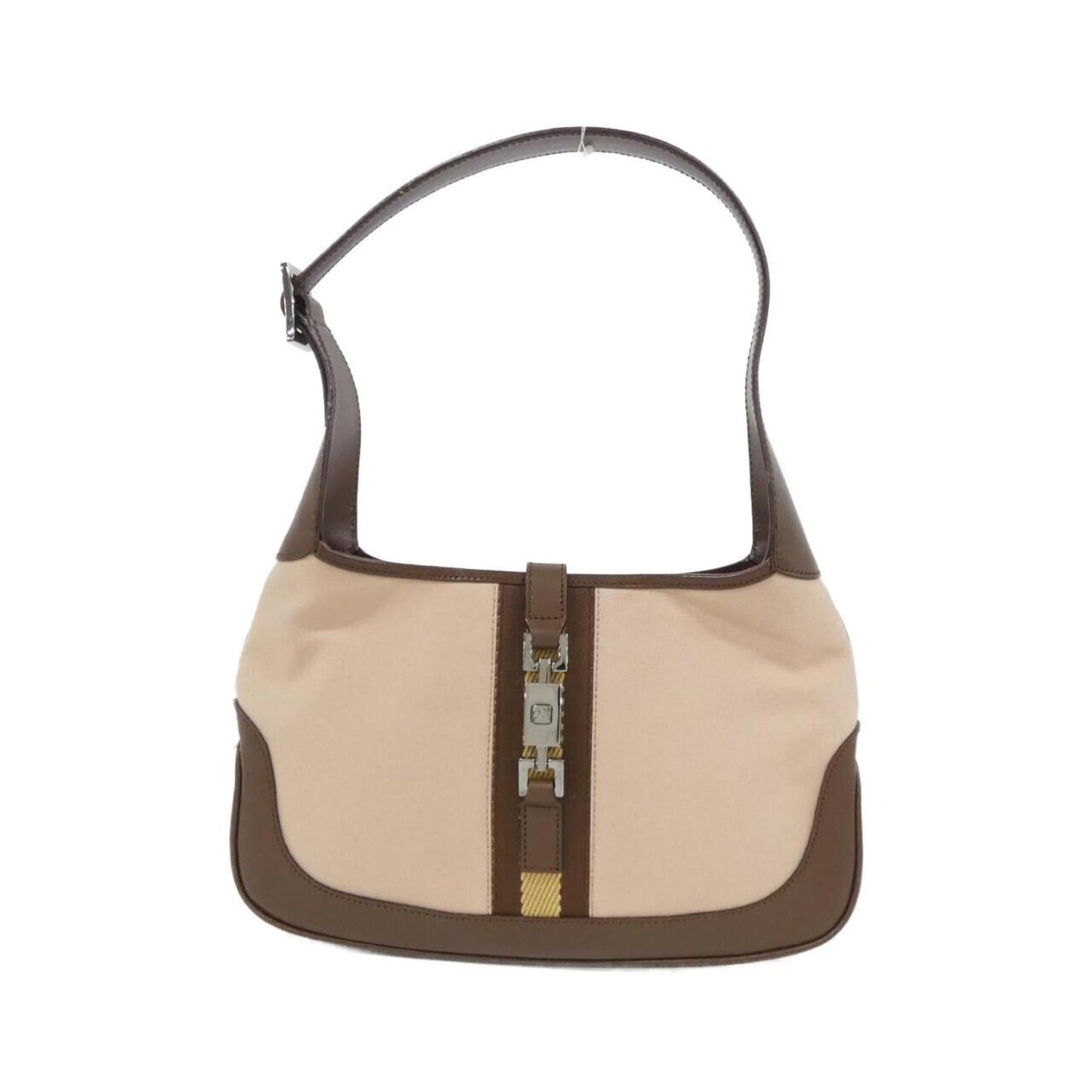 Gucci Brown Pink Canvas Leather Shoulder Bag ( )