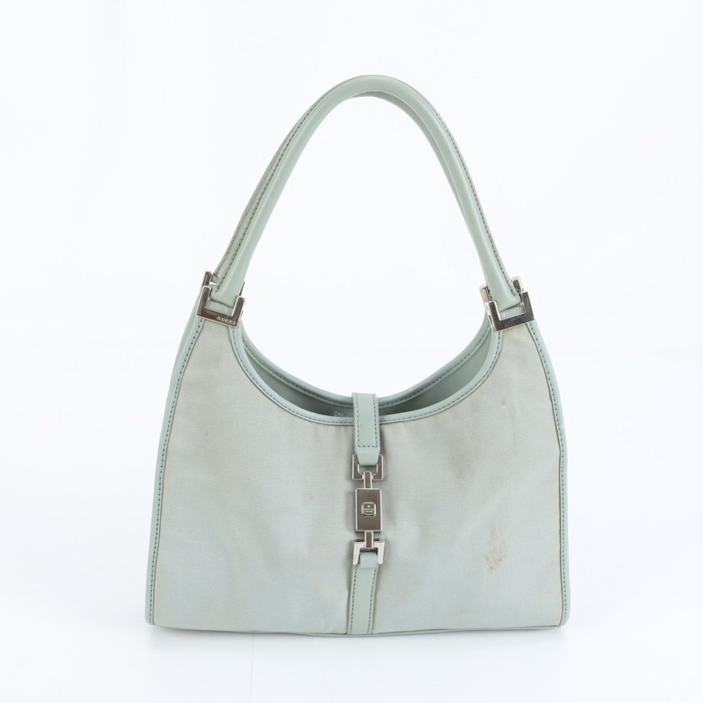 Gucci Green Leather Canvas Tote Bag ( )