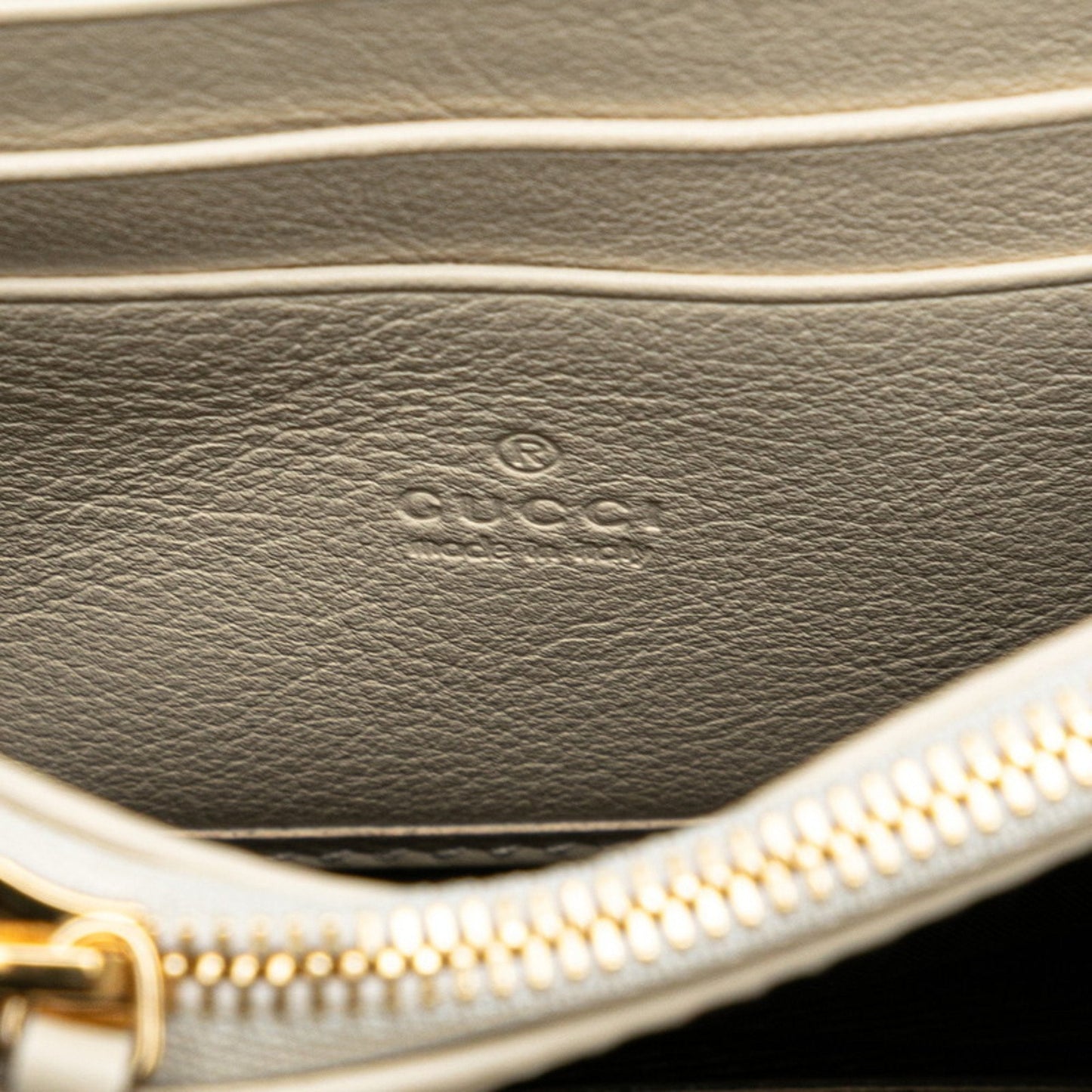 Gucci Gold Ivory Leather Shoulder Bag ( )