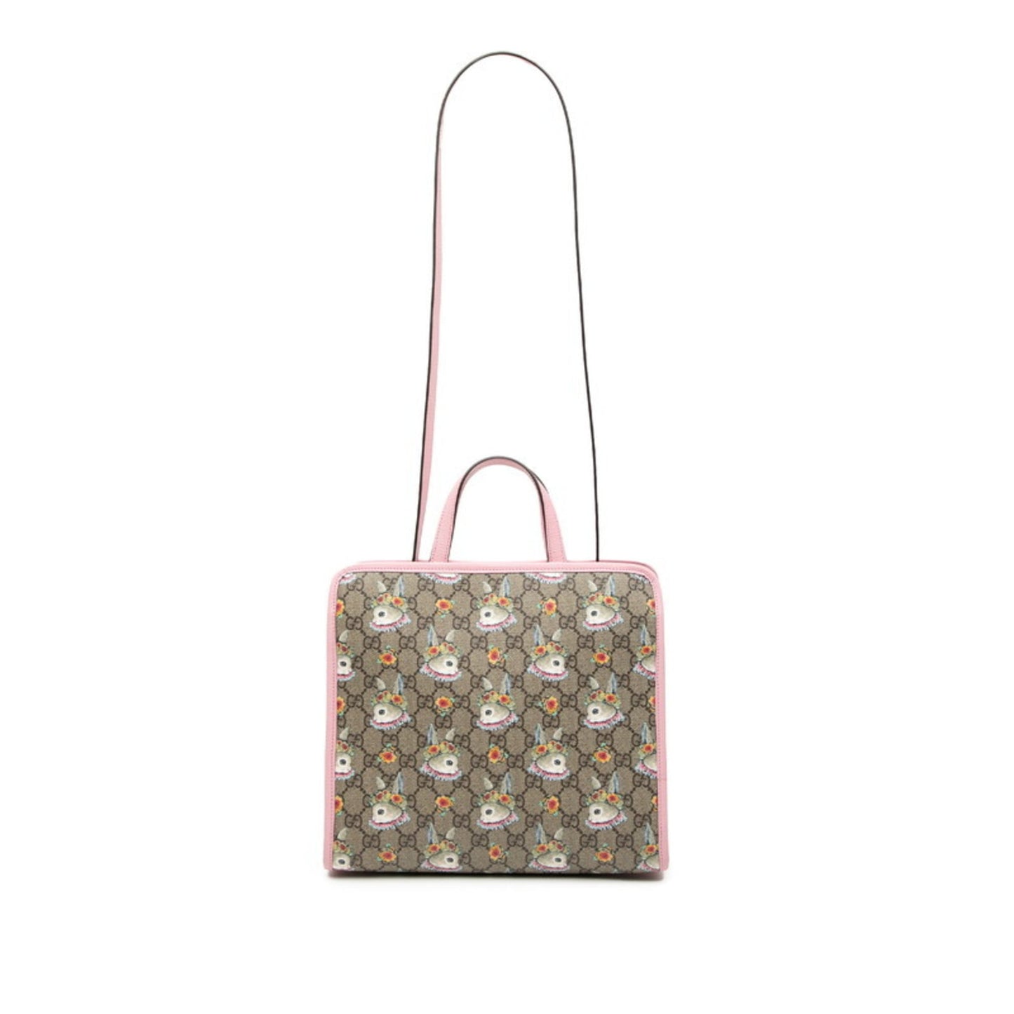 Gucci Beige Multi-Color Pink Pvc Leather Handbag Shoulder Bag ( )