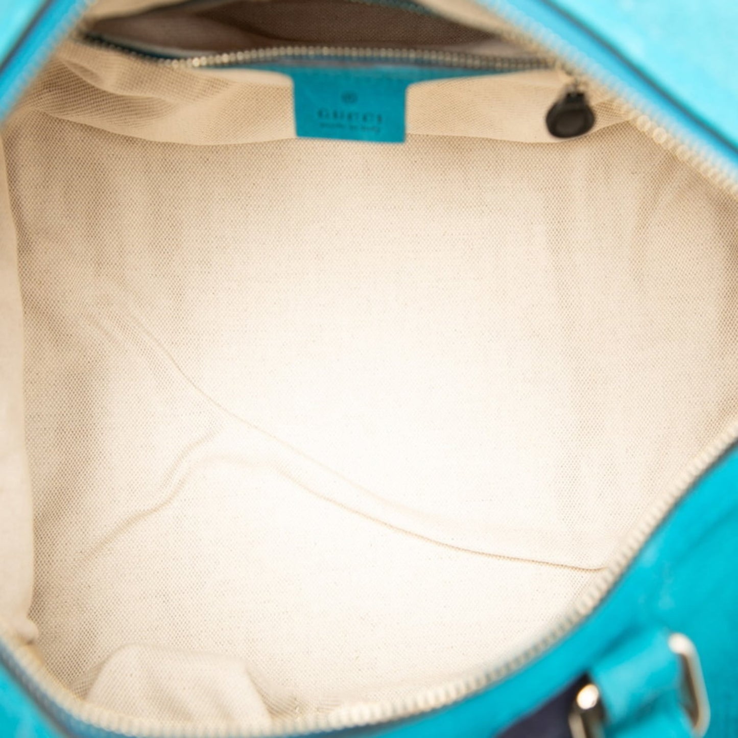 Gucci Light Blue Canvas Suede Boston Bag Shoulder Bag ( )