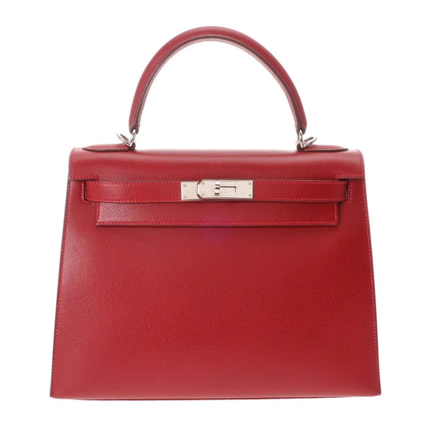 Hermes Kelly Rouge Vif Lisse Leather Handbag ( )