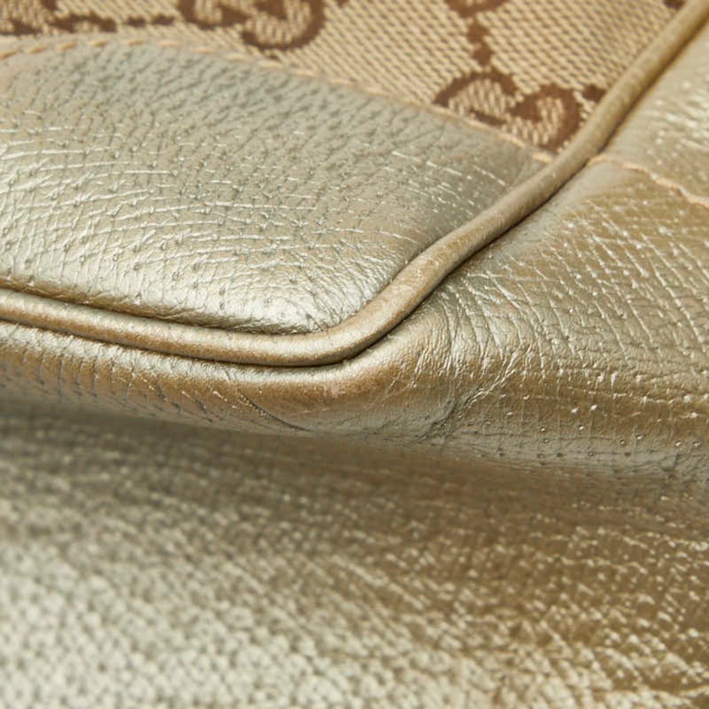 Gucci Gg Canvas Beige Gold Gg Canvas Leather Handbag Shoulder Bag ( )