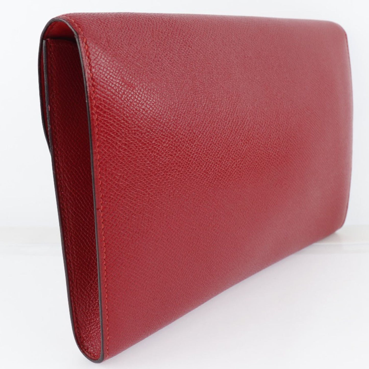Hermes Red Color Rouge Vif Epsom Leather Clutch Bag ( )