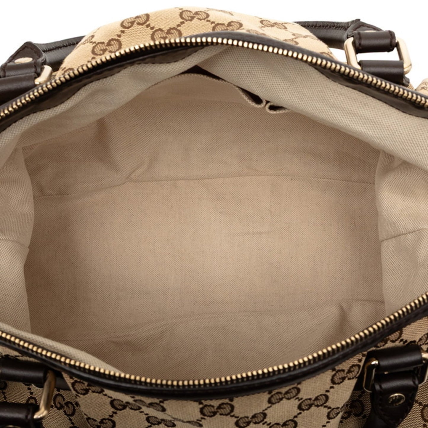 Gucci Beige Brown Canvas Leather Shoulder Bag Tote Bag ( )